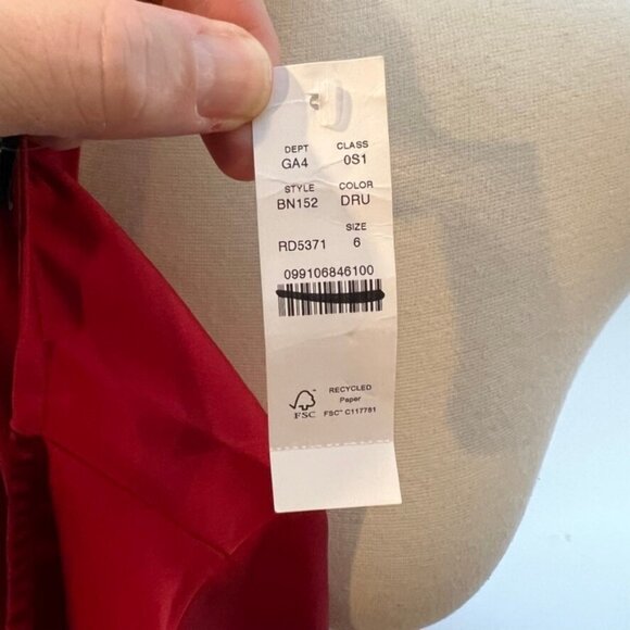 J.Crew Womens $138 Winter Garden Dress Ruby Red Size 6 BN152 - Picture 8 of 8